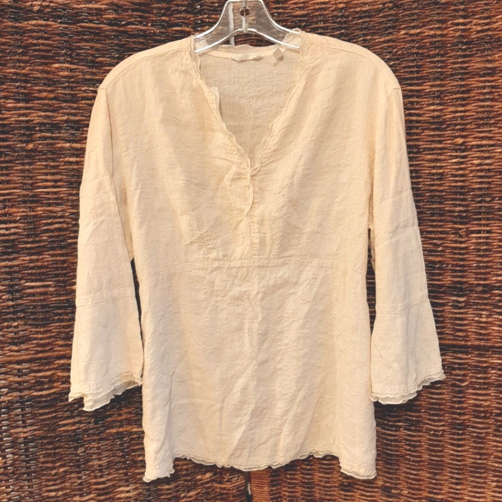 Kleen Large Cream Silk/Linen Blouse
